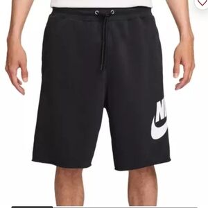 Nike Black Athletic Shorts with White Logo Panel